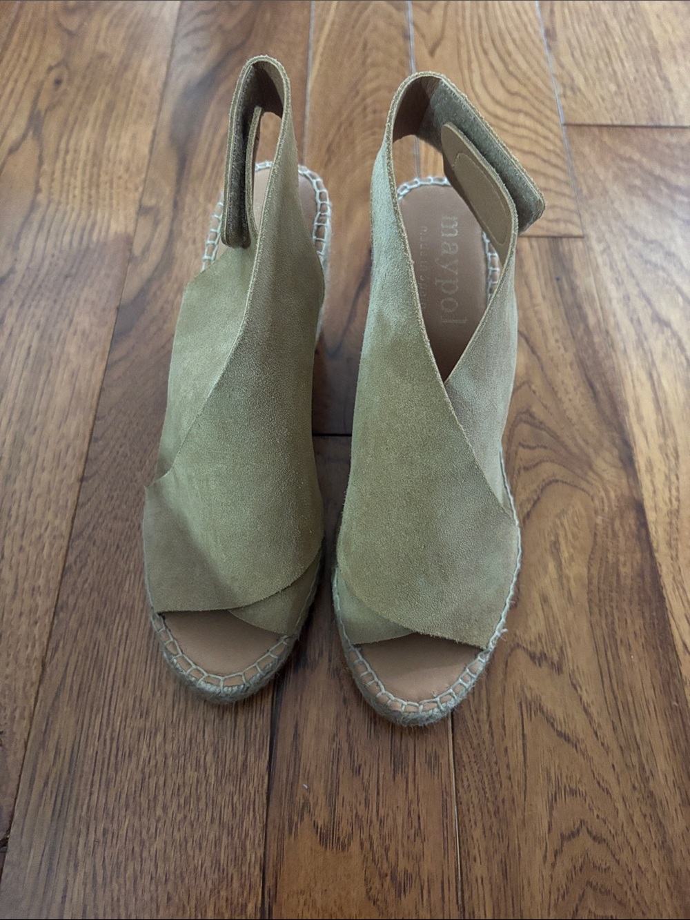 Maypol Taupe Wedges Handmade In Spain 38 New Condition